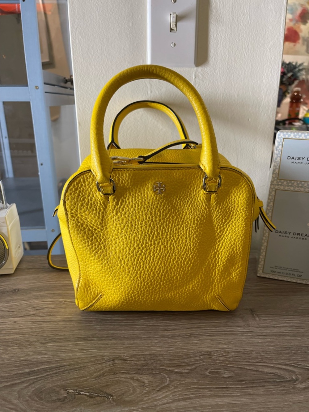 Tory Burch Sunny Yellow Pebbled Leather Satchel